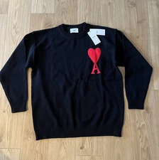 Ami Paris Knit Heart Logo Sweater Men's