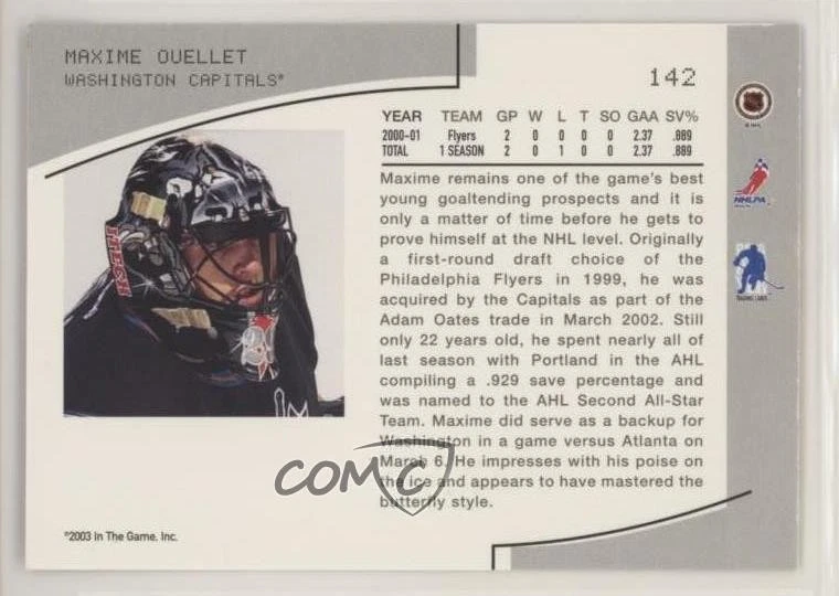2003 ITG Be A Player Memorabilia Ruby All-Star Game 1/1 Maxime Ouellet #142 s5j - Image 2 of 3