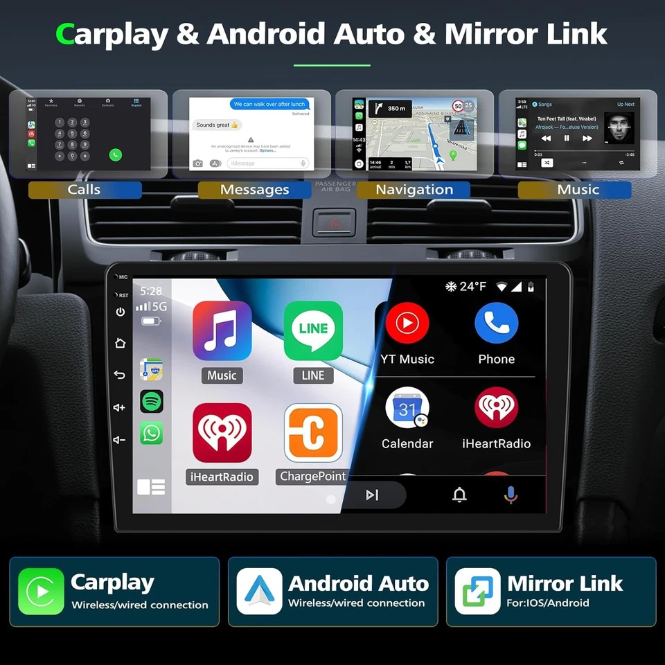 Radio de coche 7" estéreo GPS NAVEGACIÓN Apple Carplay PARA NISSAN X-TRAIL ROGUE 2007-2011 Foto 4 de 4
