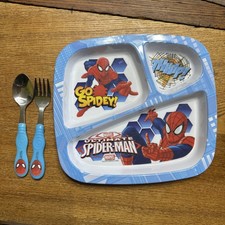 SPIDER-MAN MARVEL COMICS KIDS DIVIDED PLATE TRAY ZAK DESIGNS SUPERHERO DISH