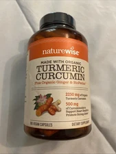 Turmeric Curcumin 2250mg BioPerine Joint Immune Vegan 180 Caps Sealed EXP: 01/28