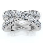 3Ct Diamond Heavy Crossover Right Hand Ring 14k Gold or Platinum Lab Grown