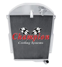 AL Champion 3 Row Radiator,10" Fans,Shroud for 1939 Chevrolet Master 85 L6 Eng