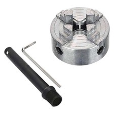 4 Jaw Lathe Chuck Zinc Alloy Self Centering with Connecting Rod for Drill
