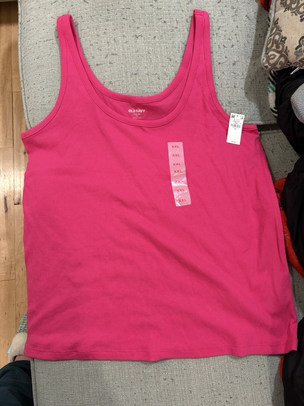 Old Navy Women's Hot Pink First Layer Ribbed Tank Top 2X NWT