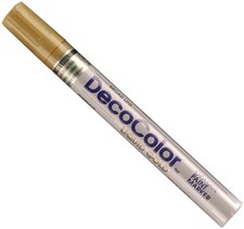 Uchida DecoColor Broad Opaque Oil-Based Paint Marker-Gold - 3 Pack