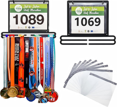 Race Bib and Medal Display Hanger Holds 40+ Medals 100 Bibs Organizer