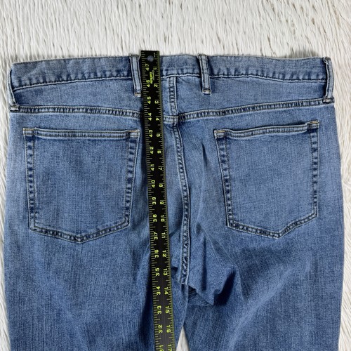 Gap Denim Blue Light Wash Distressed Slim Leg Denim Jeans Men's Size 38 X 30 - Picture 14 of 24