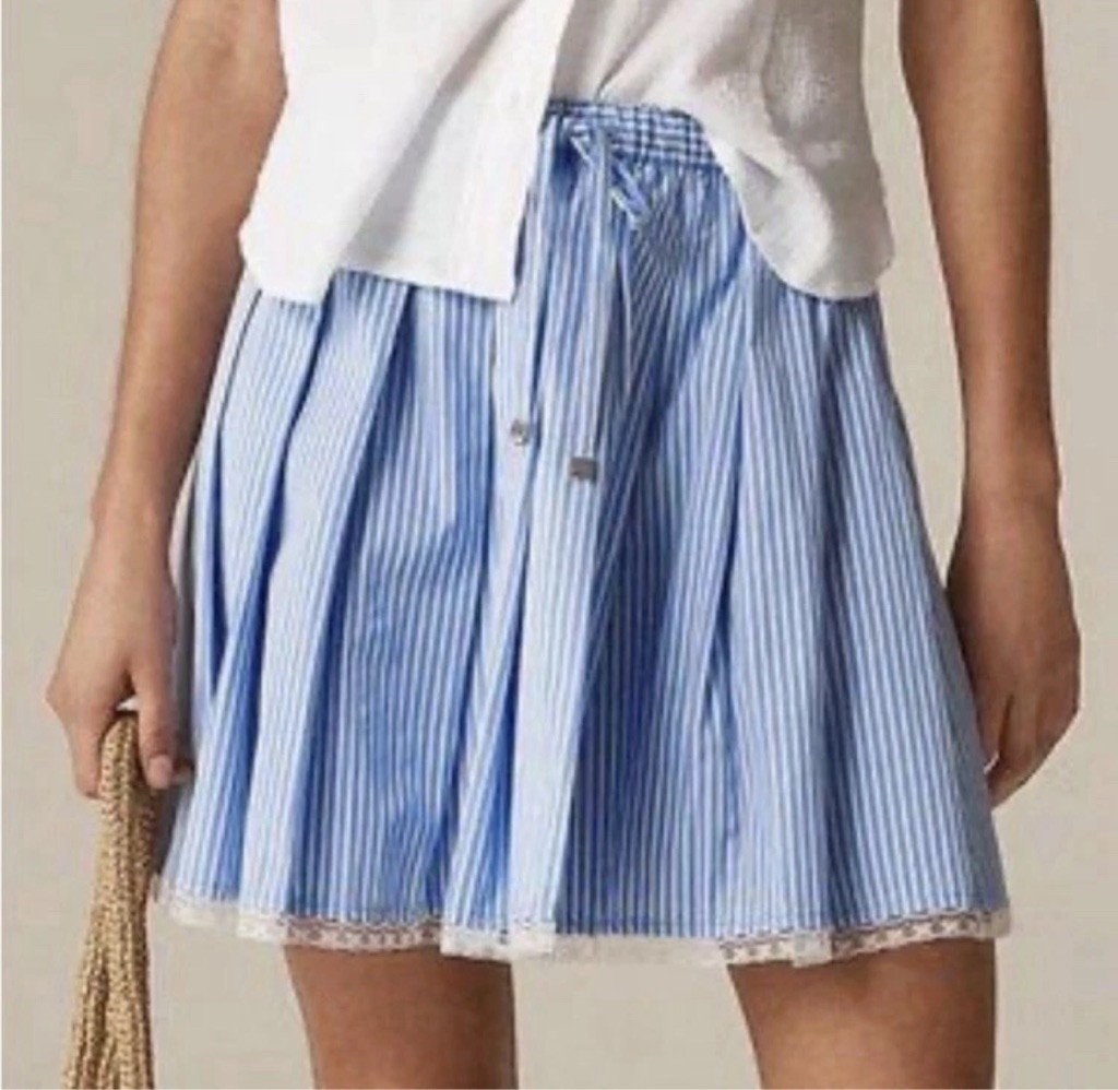 New J. Crew Pleated Tie-Waist Mini Skirt XXL Plus