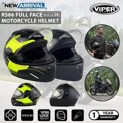 ViPER RS66 Motorradhelm Integralhelm ECE 22.06 ACU gold Road & Track Einsatz
