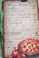 Junk Journal Booklet "APPLE ORCHARD" HANDMADE Cards, Pockets, Ephemera 5.5"x8.5"