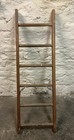 VINTAGE SMALL WOODEN LEANING LADDER ~ TOWEL RAIL GARDEN DISPLAY PROP