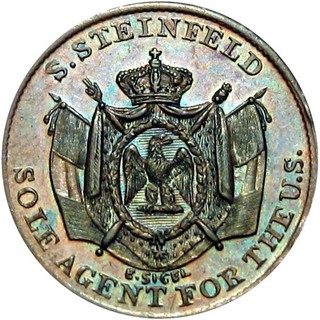 1863 New York City Civil War Token S Steinfeld French Cognac Bitters