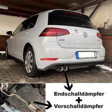 FOX Sportanlage ab Kat 2x80mm scharf schräg mit Absorber für VW Golf 7 GTE 1.4l