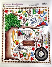 Boys Only Clubhouse Tire Swing Baseball Slingshot Creative Imaginations Stickers