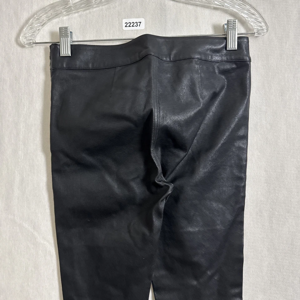 Leggings Molly Paige Para Mujer Talla 24 Cuero Negro Genuino Cremallera Lateral - Matriz Y2K Foto 4 de 4