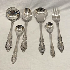 Oneida Brahms Set of 6 Serving Pieces Spoons Community Stainless Flatware Lot 4