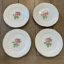 Cunningham & Pickett Calirose Saucer Plates 6” Set Of 4