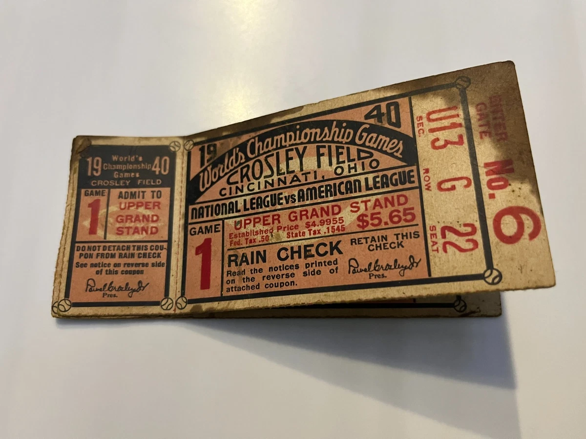 1940 Year Vintage Sports Ticket Stubs for sale | eBay