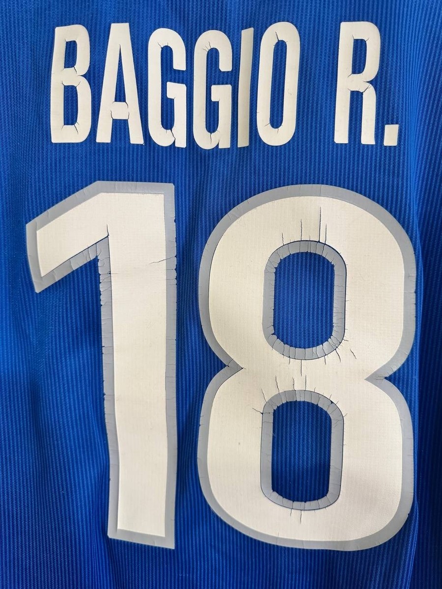 NIKE Baggio 1998-2000 Italy Soccer Team Jersey 90s Blue Soccer