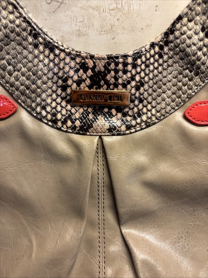 BOLSA DE MÃO HOBO MULTICOLORIDA GIANNI BINI DAHLIA TAUPE PRETA ROSA - Imagem 2 de 4