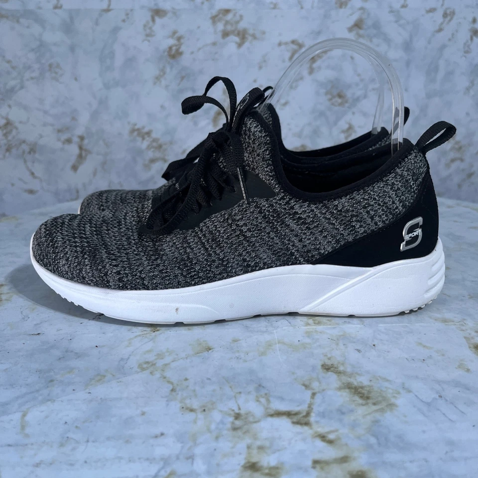 Zapatillas deportivas Skechers S para mujer talla 7 grises negras cómodas para caminar Foto 4 de 4