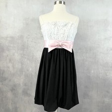 Jessica McClintock for Gunne Sax Y2K Dress Size 5 Coquette Prom Party Mini Bow