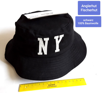 Fischerhut NY Anglerhut Sonnenhut Hut Mütze Hüte Capy Cap Basecap black    