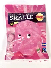 Bubs Cool Raspberry Skulls 90gr Bag Vegan Authentic Swedish Imported Candy