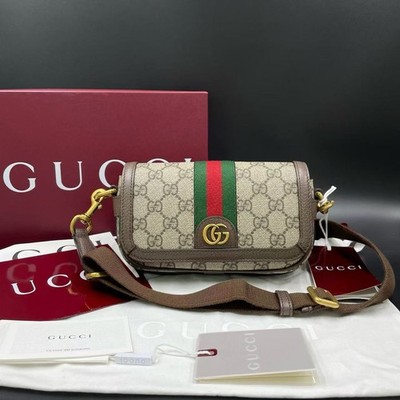 Gucci Ophidia Super Mini GG Supreme Monogram Crossbody Shoulder Bag Box auth