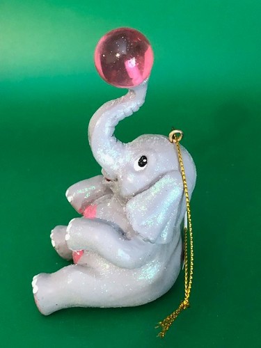 Kurt Adler Elefant Weihnachtsschmuck bläst eine Blase mit Kaugummi - Bild 4 von 4