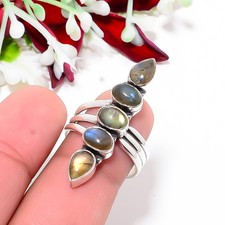 Labradorite - Madagascar Artisan 925 Sterling Silver Ring S.8 R122917