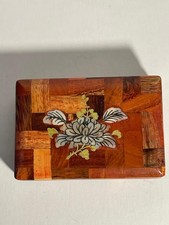 1970s, Vintage Vietnam Compact, with Comb, Inlay Wood
