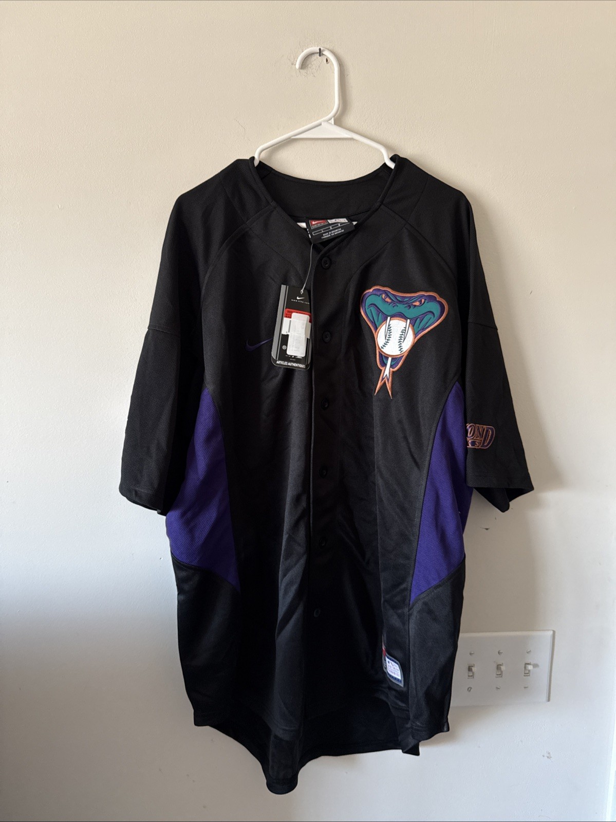 Men’s Nike Arizona Diamondbacks Snake Edition MLB Jersey Sz L - Black NWT