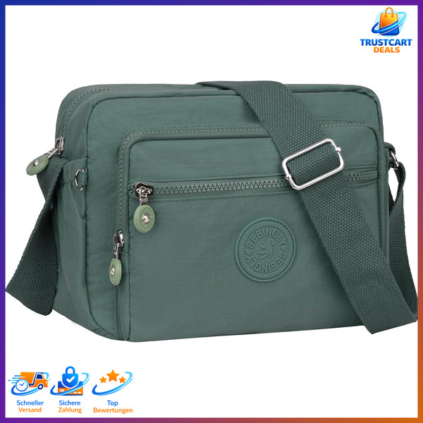 UmhäNgetasche Damen Mittelgroß Nylon Wasserdicht Leichte Schultertasche FäCher-image