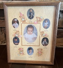 Vintage Multi-Photo Baby Frame, New Born-6 Years Old, Wood Frame, Sealed