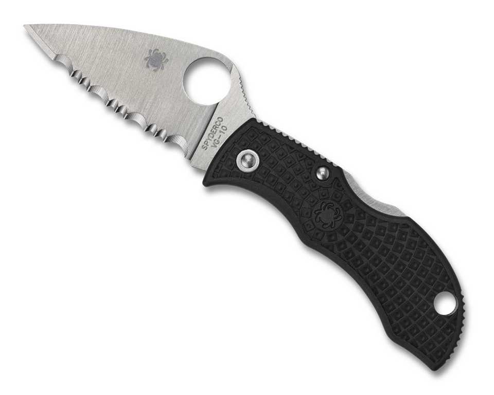 Spyderco Knives Manbug Lightweight MBKLFS Black FRN Serrated VG-10 Pocket Knife - Image 3 of 3