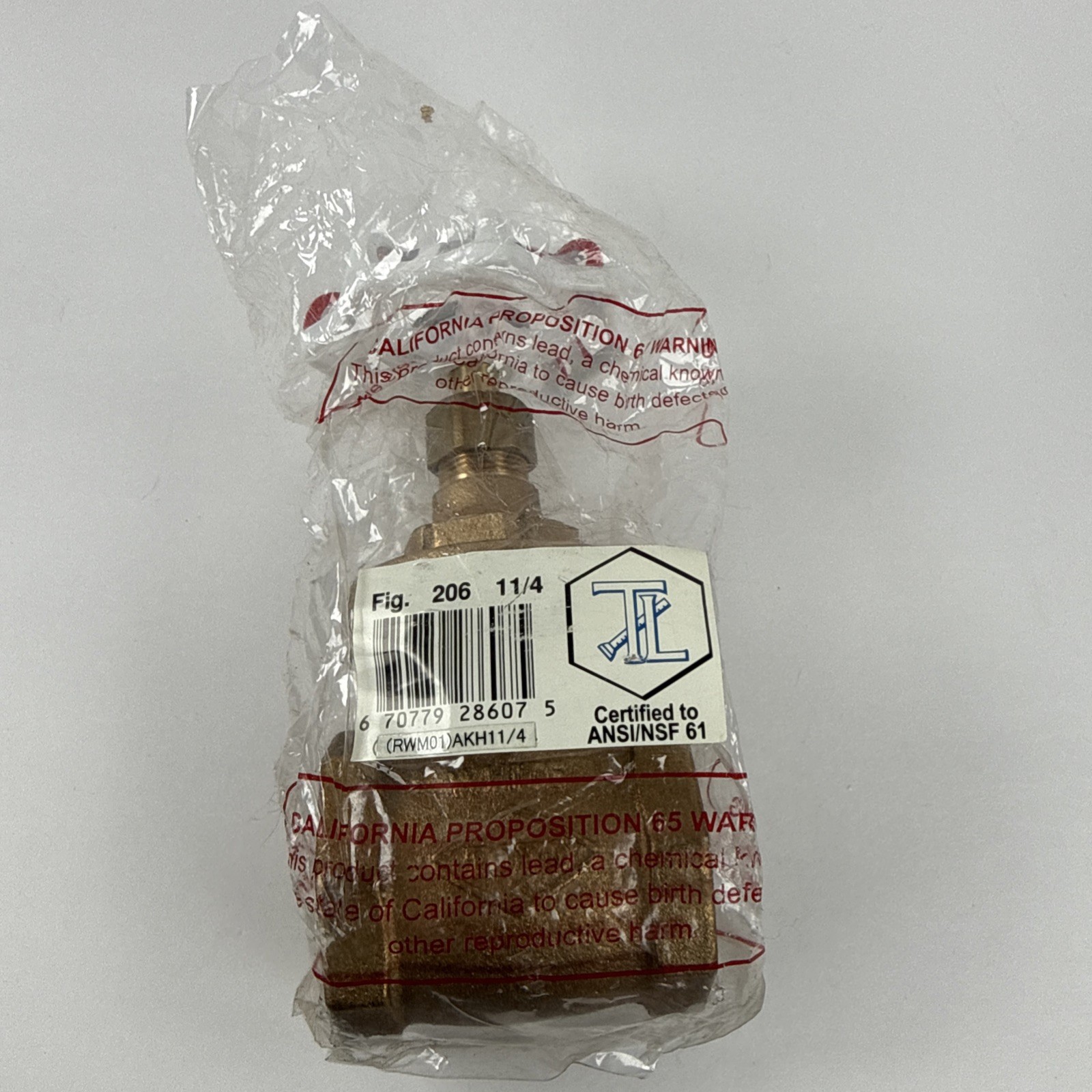 Red-White Valve (RWV) Figure 206 Lead-Free Brass Gate Valve 1-1/4”