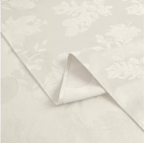new Autumn Medley IVORY Damask Fabric 60x144 inch Tablecloth (Seats 12 to 14) - Picture 2 of 6