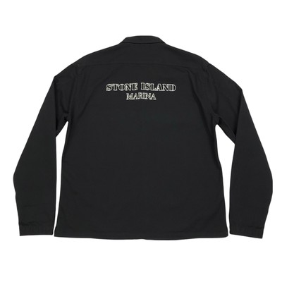 Stone Island Marina 114X4 Full Zip Twill Shirt Glow in the Stone Island Marina 114X4 Full Zip Twill Shirt Glow in the