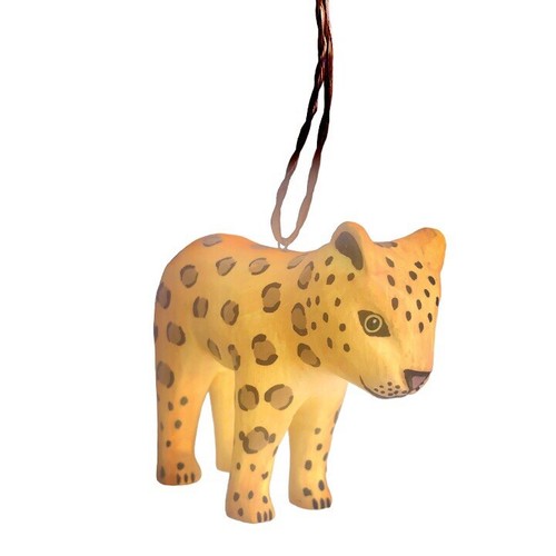 Adorno de madera pintado a mano leopardo guepardo • Animal de safari Disney África Selva - Imagen 3 de 8