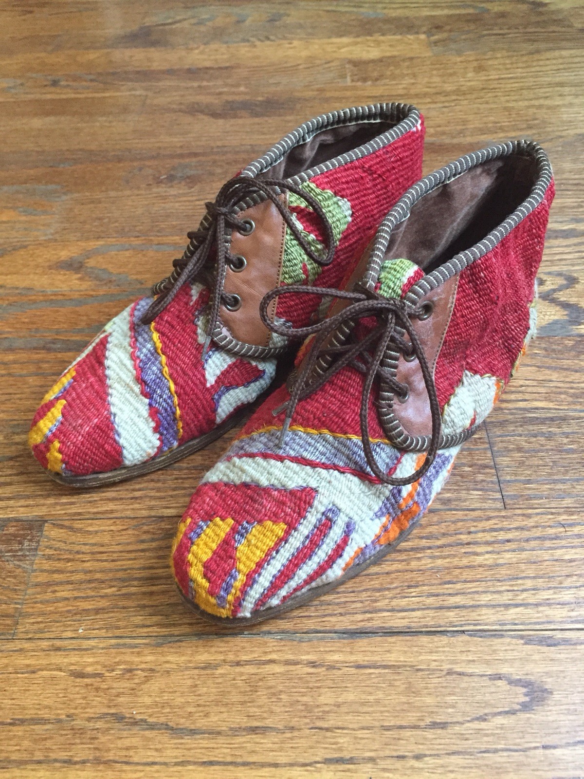 Topkapi Alfombra Persa KILIM botas al tobillo hecho en Turquía Suela De Cuero Talla 7-7.5 Topkapi Alfombra Persa KILIM KILIM KILIM botas al tobillo hecho en Turquía Suela De Cuero Talla 7-7.5 845fb5