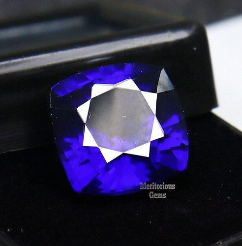 Zaffiro di Ceylon Naturale Impeccabile Taglio Cuscino Pietra Preziosa Blu CERTIFICATO 8-10 CT - Foto 4 di 5