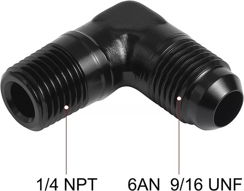 4AN 6AN 8AN 10AN to 1/4" 3/8" 1/2" NPT Male 90 Degree Fitting Straight Adapter - Picture 10 of 33