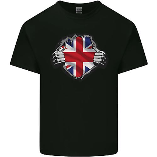 Union Jack Flag Ripped Torn Gym British UK Mens Cotton T-Shirt Tee Top