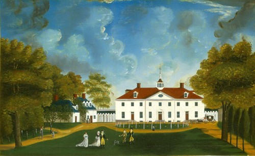Oil painting A-View-of-Mount-Vernon-American-18th-Century cityscape hand painted - Picture 1 of 1
