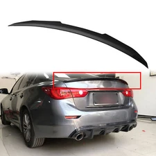Rear Lip Trunk Spoiler Wing For 14-23 Infiniti Q50 Sedan PSM Carbon Fiber Style