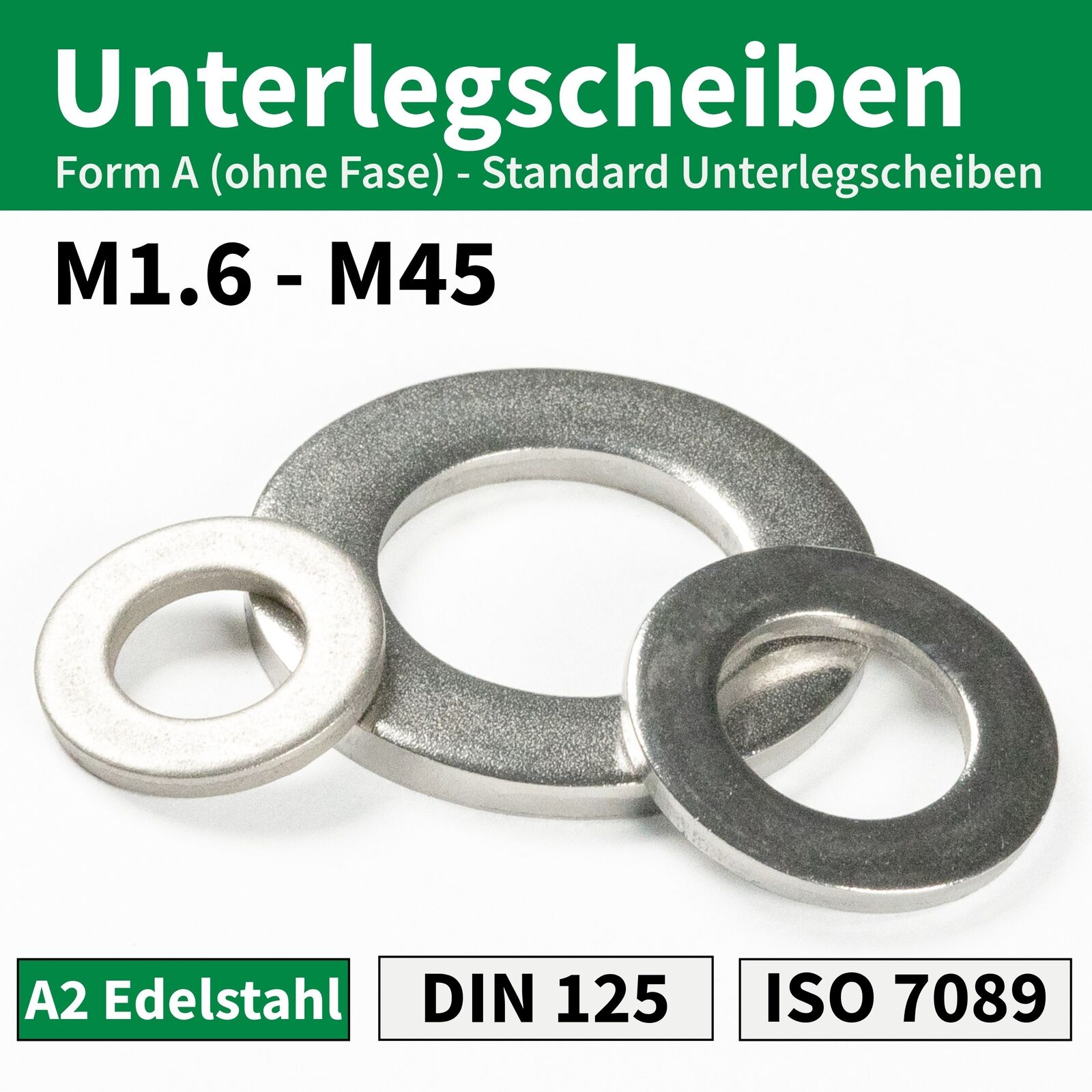 M6 (20 Stück) Unterlegscheiben 6,4 mm - Edelstahl VA A2 V2A
