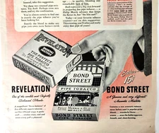 Bond Street Revelation Pipe Tobacco Philip Morris 1945 Ad Magazine Print Ad