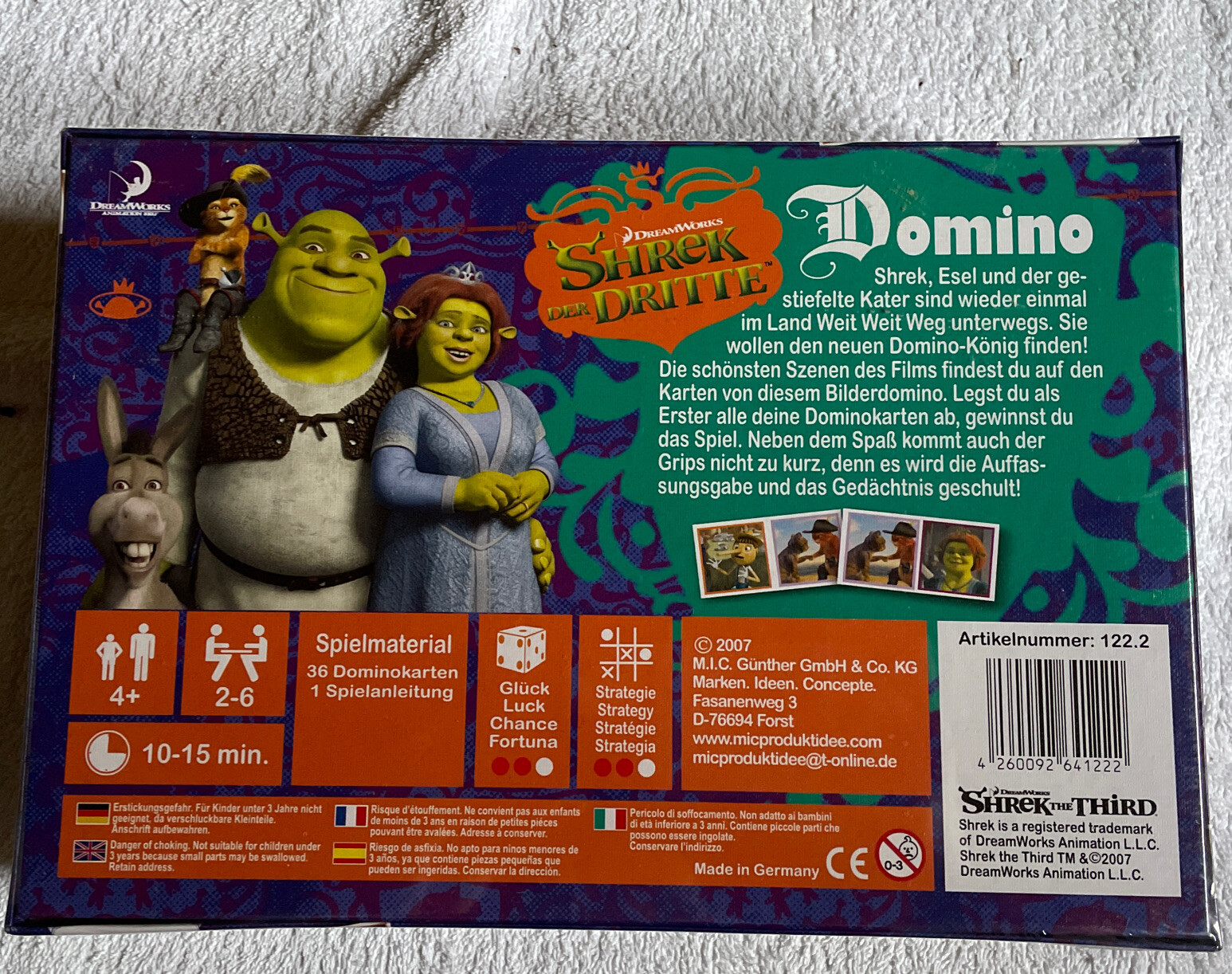 Thumbnail - Shrek Der Dritte Domino 2-6 Spieler Ab 4 Jahre Ovp